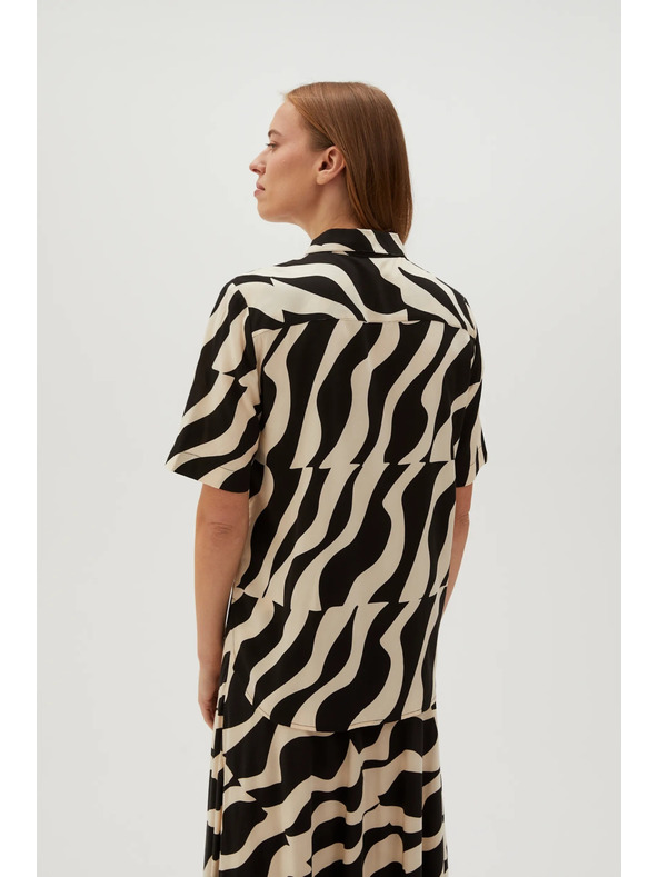 Moodo Viskozna srajca s kratkimi rokavi črna Moodo