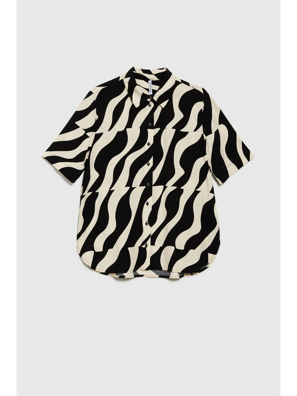 Moodo Viskozna srajca s kratkimi rokavi črna Moodo