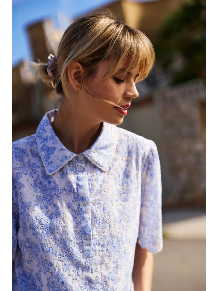 Moodo Bombažna bluza bela Moodo