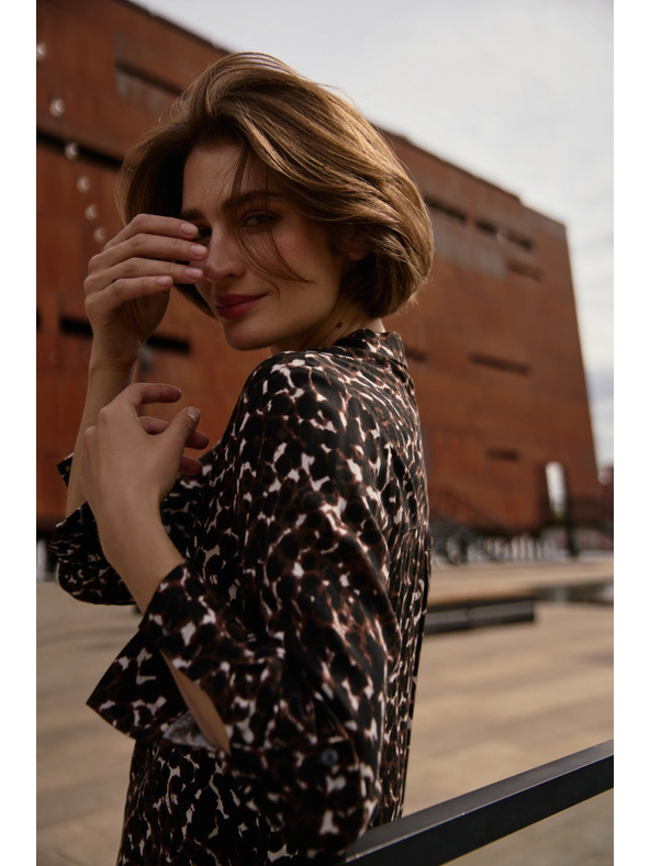 Moodo Viskozna srajca rjava Moodo