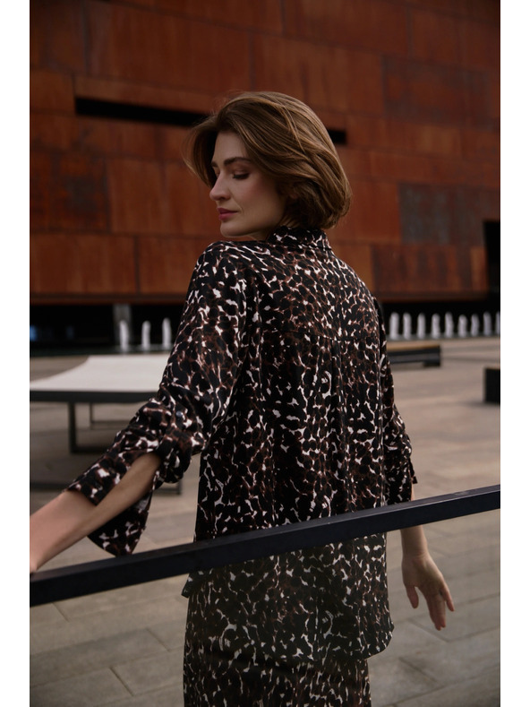 Moodo Viskozna srajca rjava Moodo