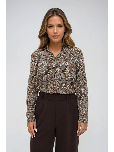 Moodo Vzorčasta srajca rjava Moodo