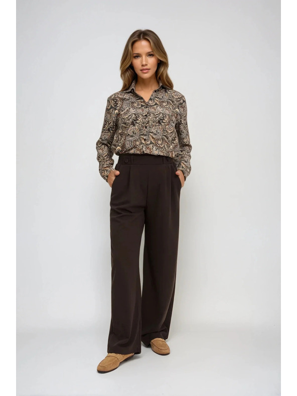 Moodo Vzorčasta srajca rjava Moodo