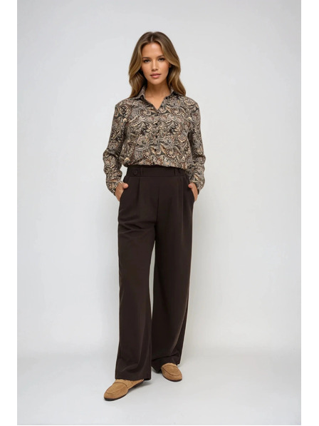 Moodo Vzorčasta srajca rjava Moodo