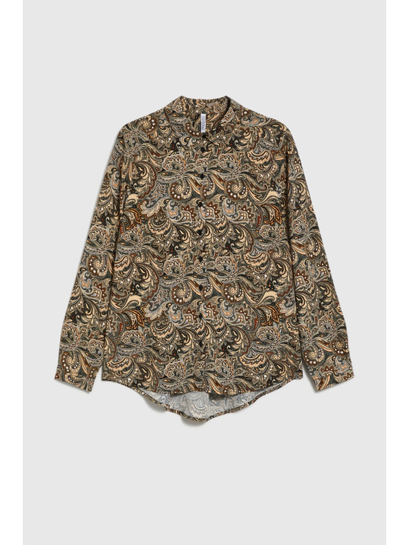 Moodo Vzorčasta srajca rjava Moodo