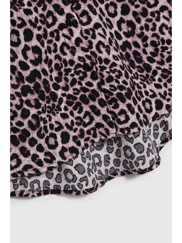 Moodo Viskozna srajca z leopardjim vzorcem rožnata Moodo