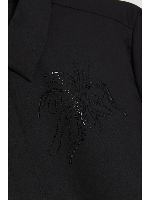 Moodo Črna srajca z ovratnikom Moodo