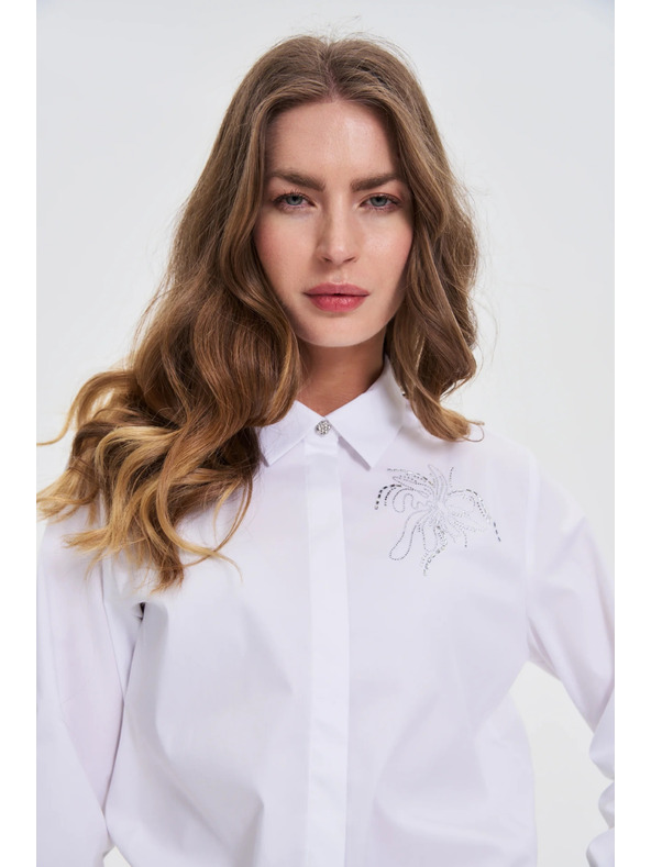 Moodo Bela srajca z ovratnikom Moodo