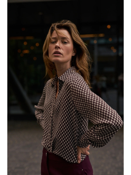 Moodo Vzorčasta srajca bordo Moodo