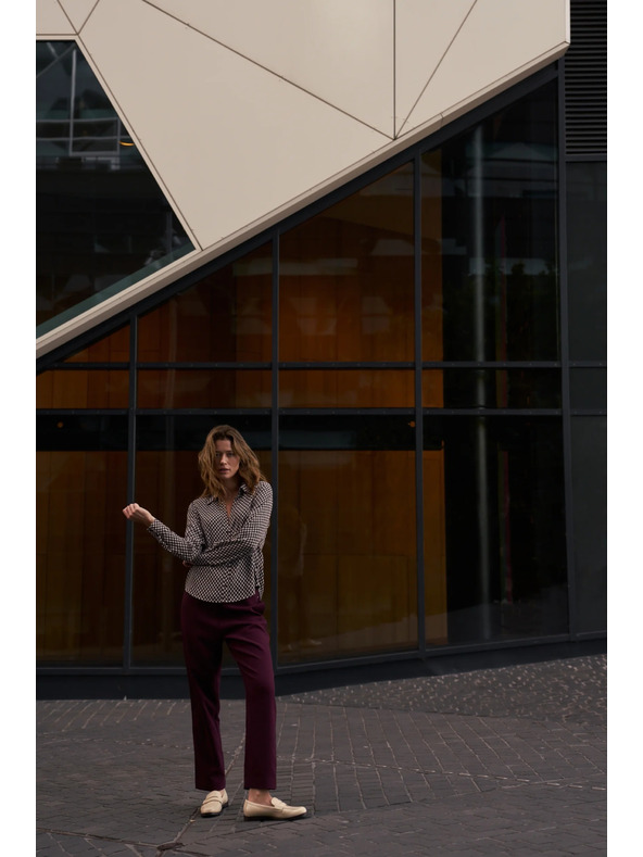 Moodo Vzorčasta srajca bordo Moodo