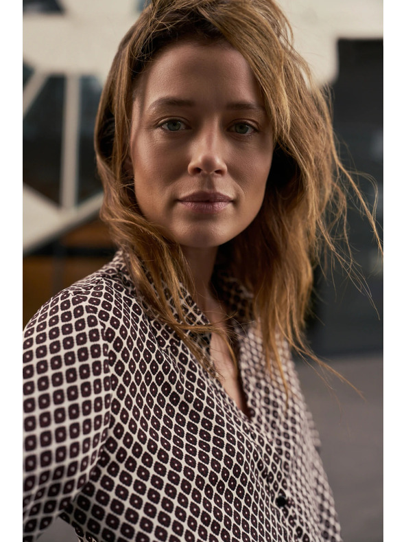 Moodo Vzorčasta srajca bordo Moodo