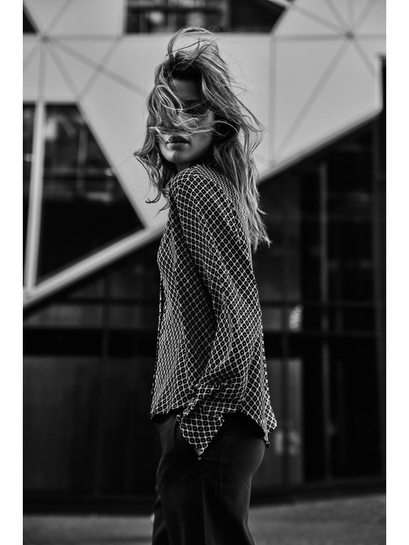 Moodo Vzorčasta srajca bordo Moodo