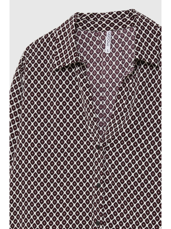 Moodo Vzorčasta srajca bordo Moodo