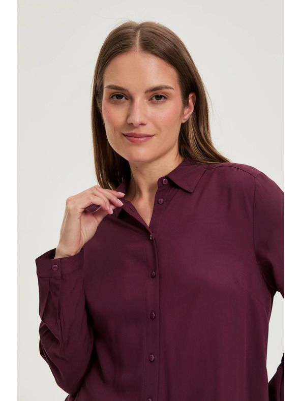 Moodo Viskozna srajca vinsko rdeča Moodo