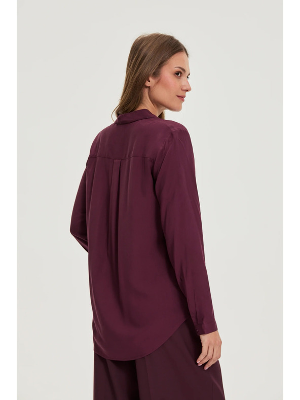 Moodo Viskozna srajca vinsko rdeča Moodo