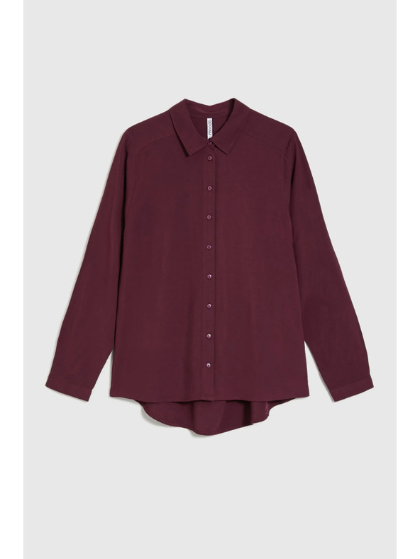 Moodo Viskozna srajca vinsko rdeča Moodo