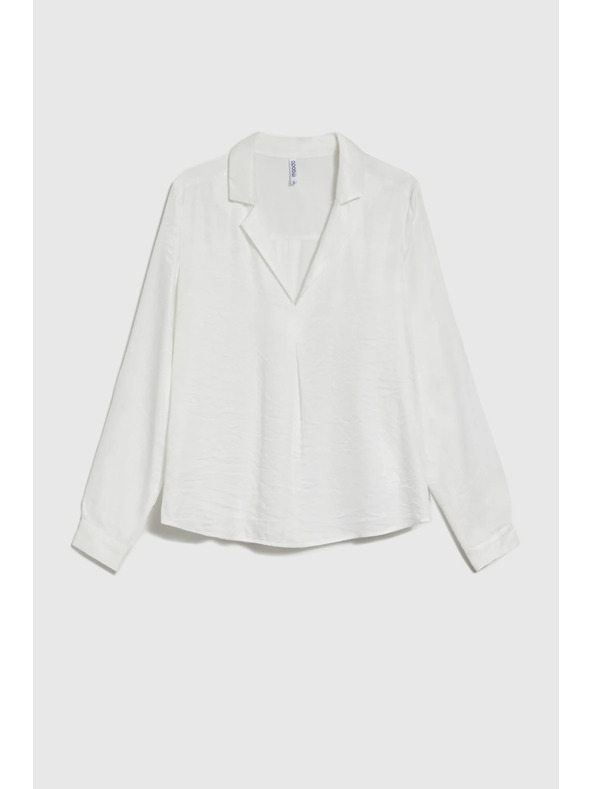 Moodo Gladka srajca iz viskoze bela Moodo