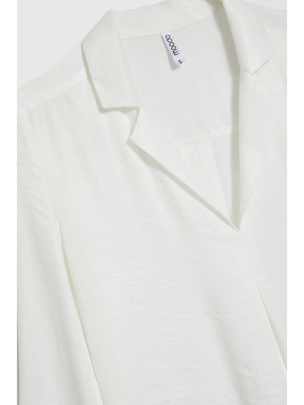 Moodo Gladka srajca iz viskoze bela Moodo