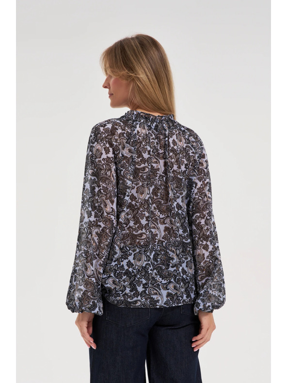 Moodo Modra srajca Moodo z vezanim izrezom