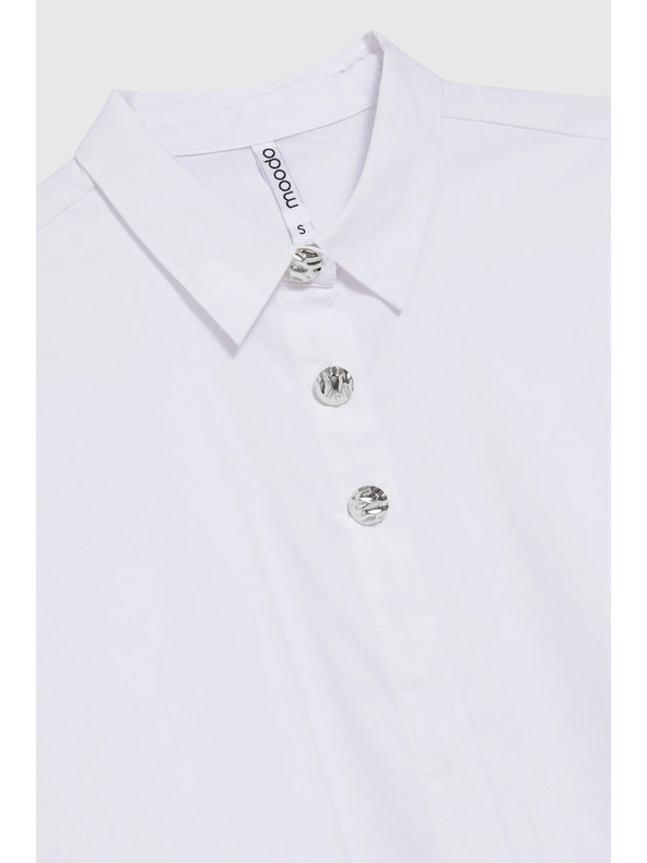 Moodo Bela srajca z okrasnimi gumbi Moodo