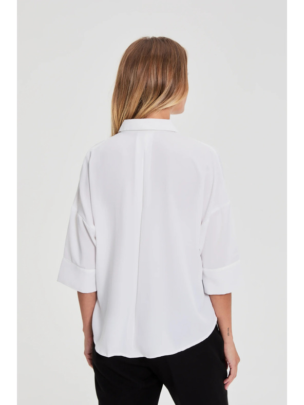 Moodo Bela srajca s kratkimi rokavi Moodo