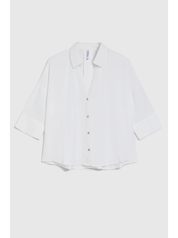 Moodo Bela srajca s kratkimi rokavi Moodo