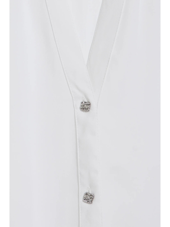 Moodo Bela srajca s kratkimi rokavi Moodo