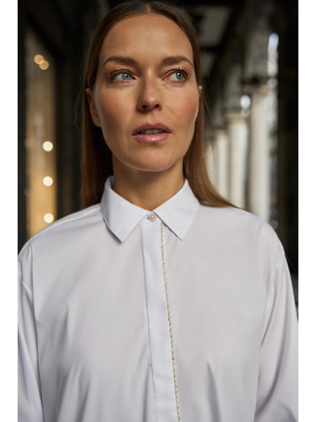 Moodo Bela srajca okrašena z biseri Moodo