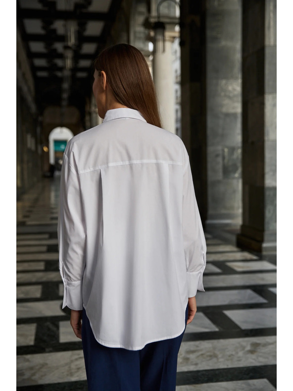 Moodo Bela srajca okrašena z biseri Moodo