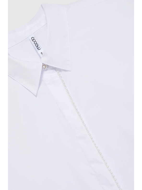 Moodo Bela srajca okrašena z biseri Moodo