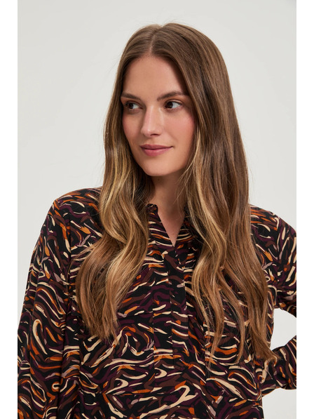 Moodo Rjava viskozna srajca Moodo