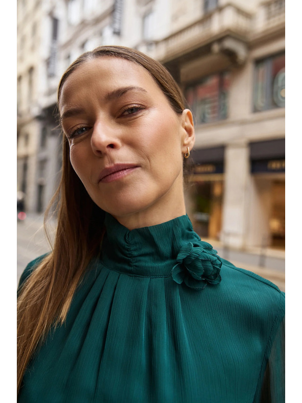 Moodo Zelena srajca s cvetom Moodo