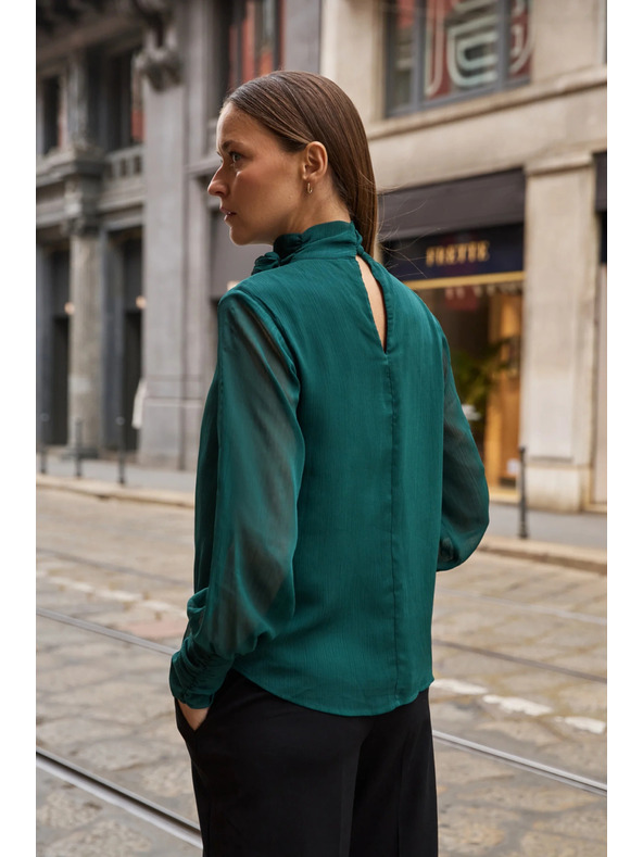 Moodo Zelena srajca s cvetom Moodo