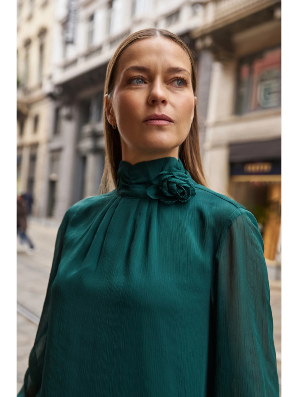 Moodo Zelena srajca s cvetom Moodo