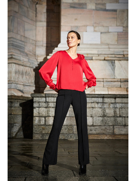 Moodo Rdeča bluza z rožami Moodo