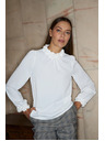 Moodo Bela srajca z okrasnim izrezom Moodo