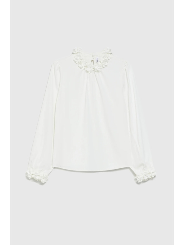 Moodo Bela srajca z okrasnim izrezom Moodo