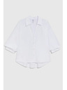 Moodo Bela srajca z nabranimi rokavi Moodo