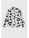 Moodo Bela viskozna srajca s cvetličnim vzorcem Moodo