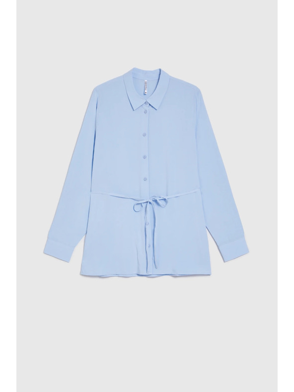 Moodo Svetlo modra bluza z vezavo Moodo