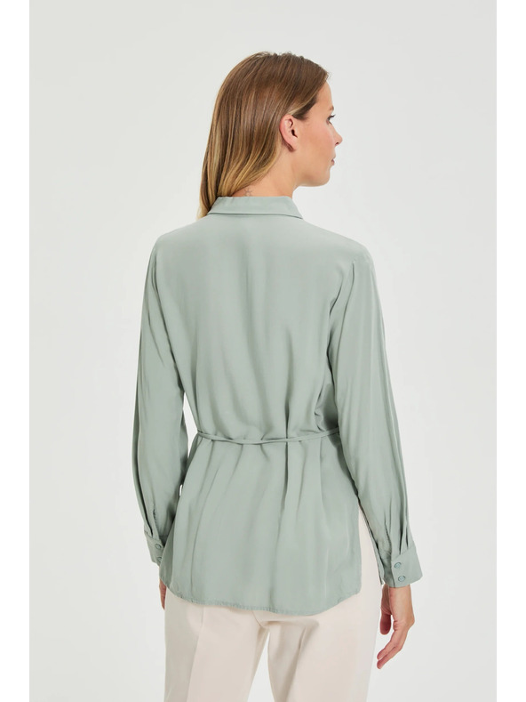 Moodo Olivna srajca Moodo z vezavo