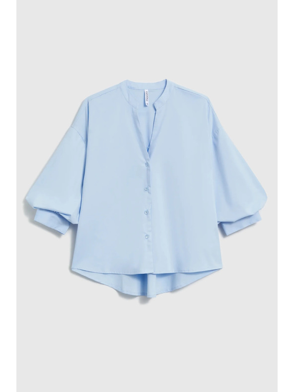 Moodo Svetlo modra srajca z nabranimi rokavi Moodo