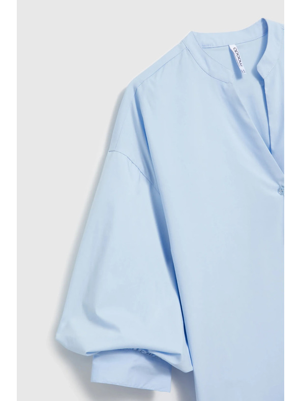 Moodo Svetlo modra srajca z nabranimi rokavi Moodo