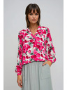 Moodo Vzorčasta fuksijasta srajca Moodo