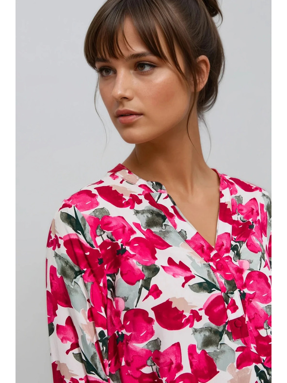 Moodo Vzorčasta fuksijasta srajca Moodo