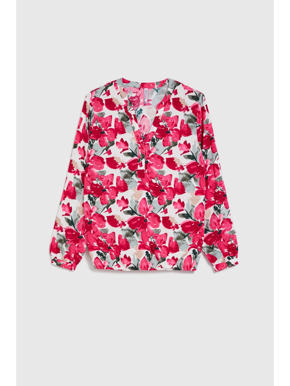 Moodo Vzorčasta fuksijasta srajca Moodo