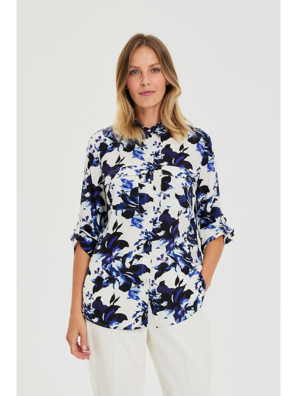 Moodo Bela cvetlična srajca Moodo
