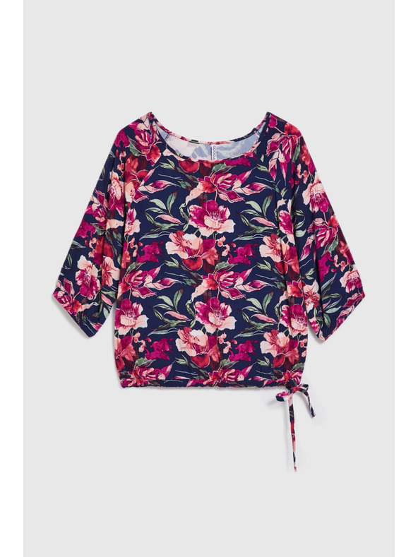 Moodo Temno modra viskozna srajca Moodo s cvetličnim vzorcem