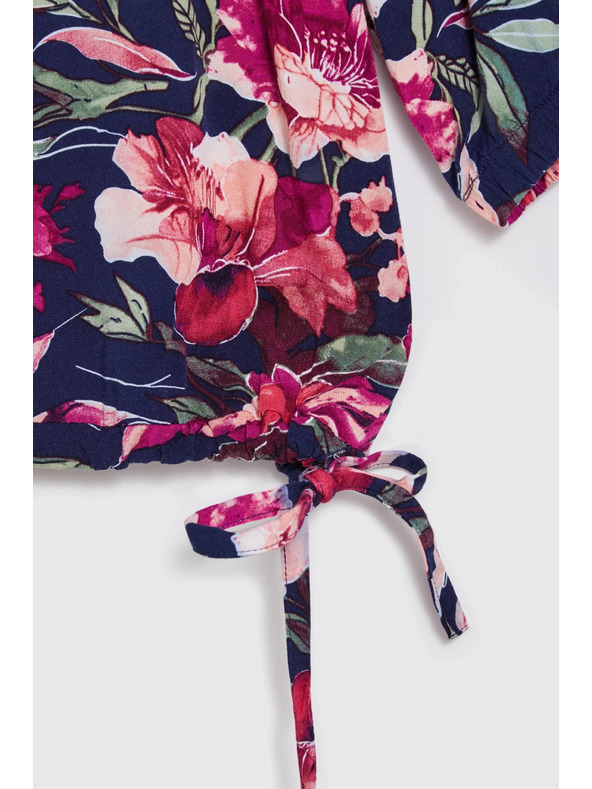 Moodo Temno modra viskozna srajca Moodo s cvetličnim vzorcem