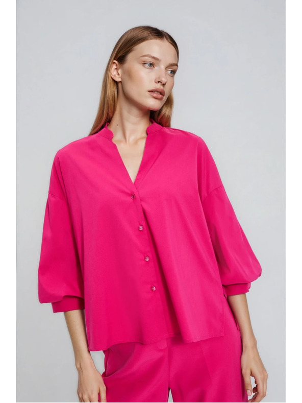 Moodo Fuksijasta srajca z nabranimi rokavi Moodo